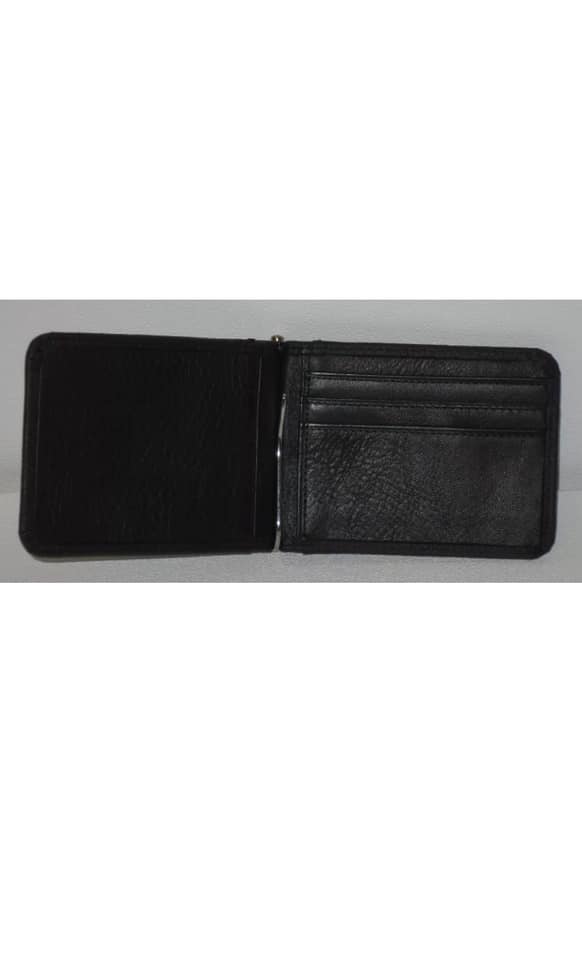 Snap On Black Leather Wallet w Money Clip – Big Kid Merchandise