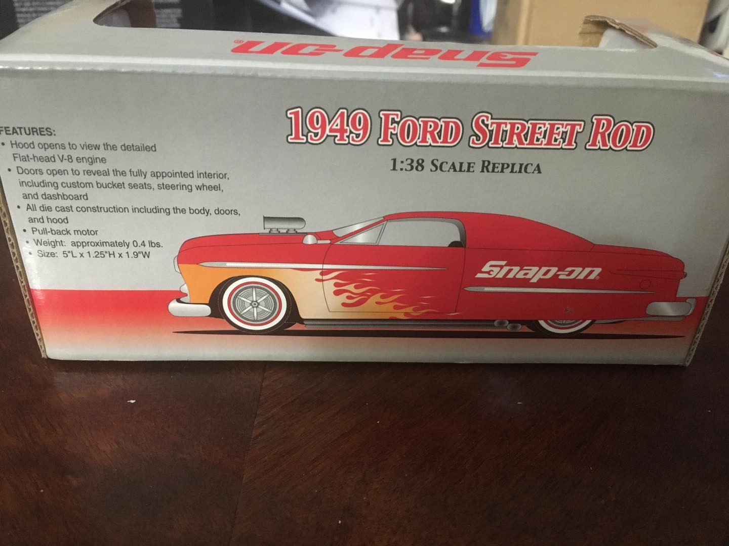 Snap on 1949 Ford Street Rod 1:38 scale replica toy model red crown PREMIUMS